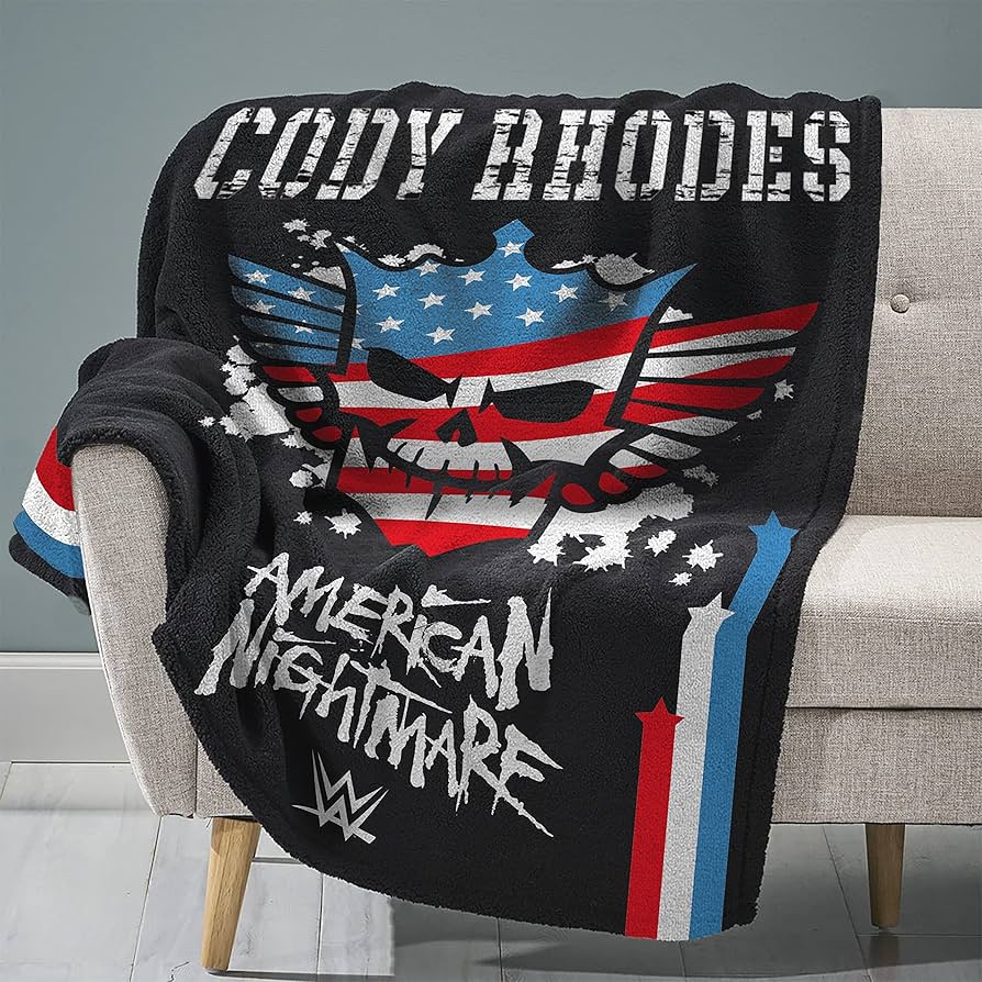 WWE Cody Rhodes American Nightmare Plush Blanket - 60x80 Raschel Throw