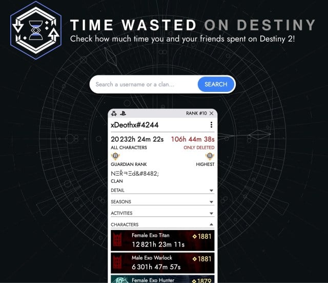 How Much Time Have You Wasted on Destiny 2? Find Out Here!