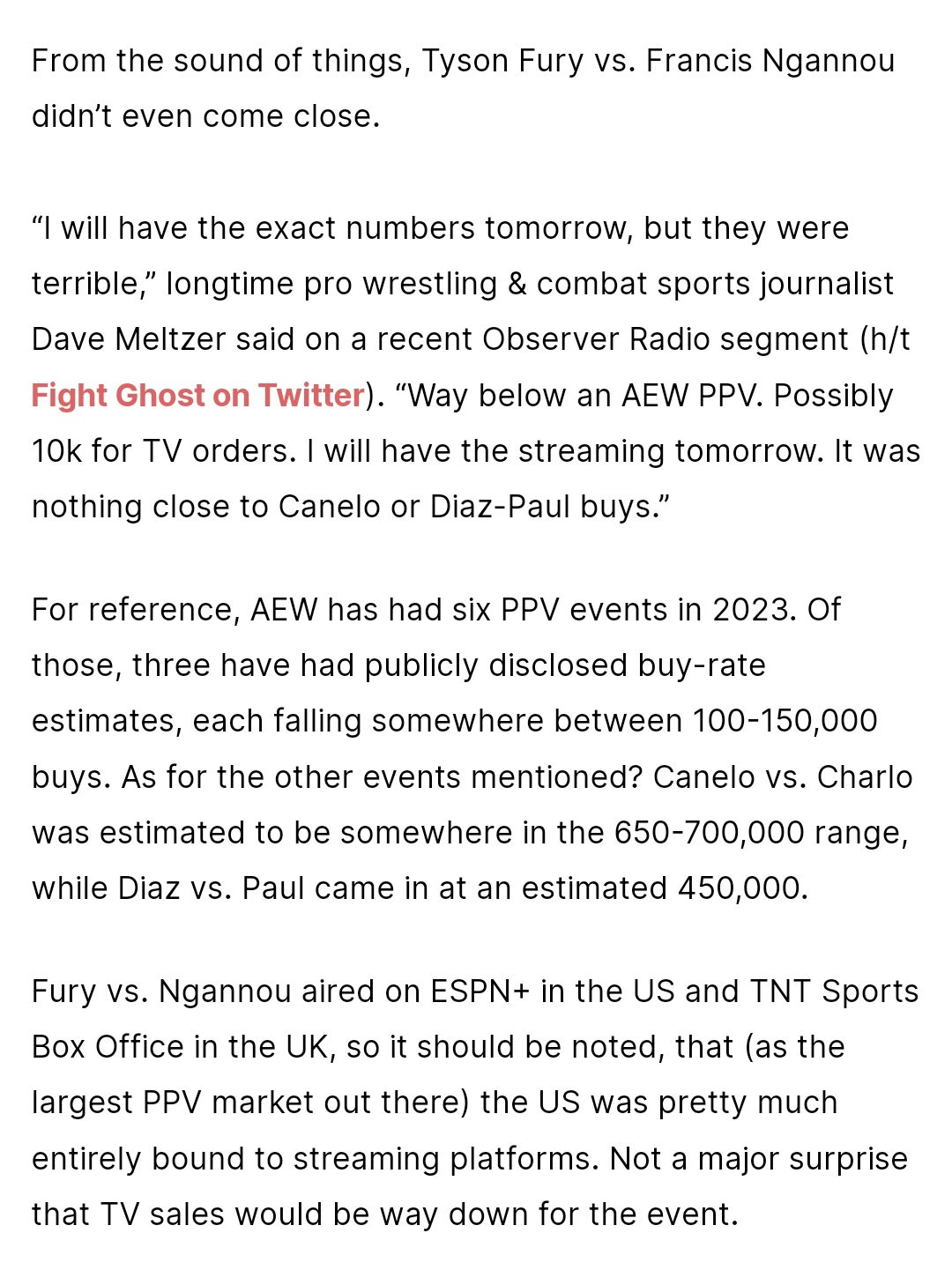 What Were the Fury vs Ngannou PPV Buys? Find Out Now