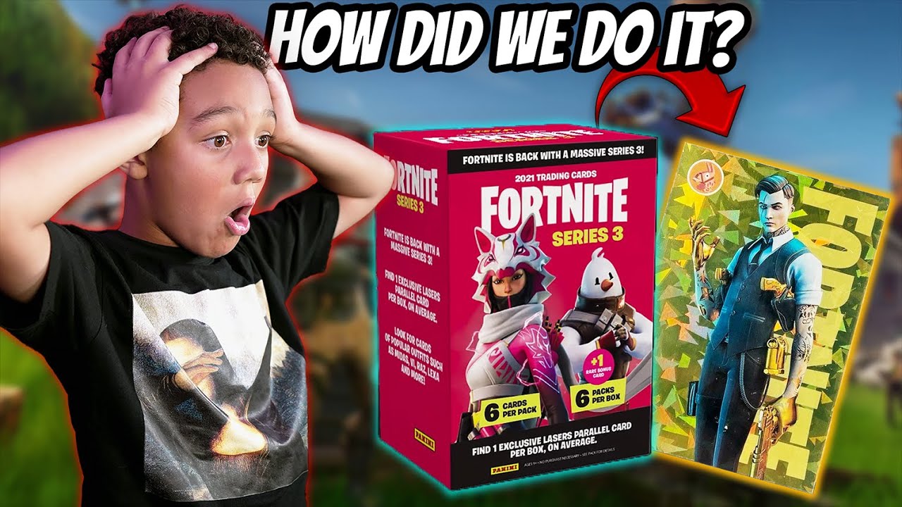 fortnite series 3 trading cards unboxing (see what rare cards we got from our packs)