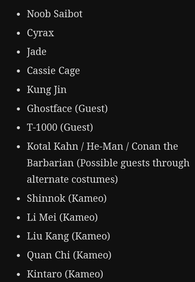 Mortal Kombat Roster Leak Explained: Everything You Need to Know About the Leaked List!