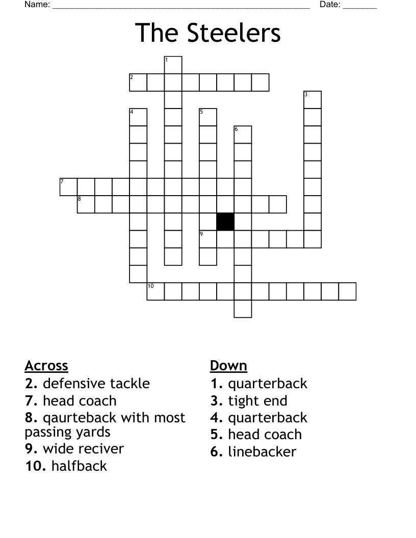 Help with a crossword? (The Steelers compete in them, we explain it simply)