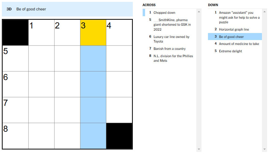 Feeling Down? Try the in need of some cheering up nyt mini Crossword for a Quick Mood Boost