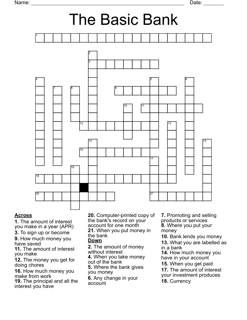 Need Help with a Bank Crossword Puzzle? Simple Clues and Answers Here!