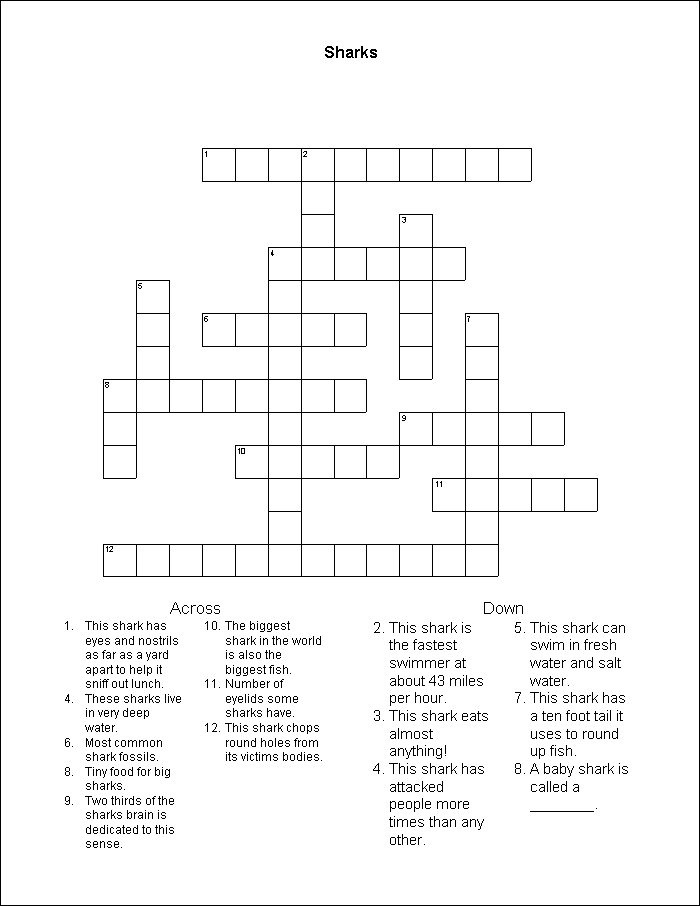 Shark Crossword Clues Got You Stumped? We Can Help You!