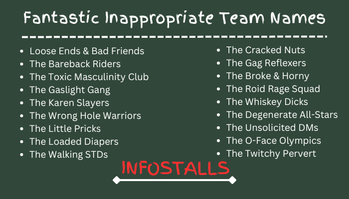 Having Inappropriate Team Names? Here are risks for you!