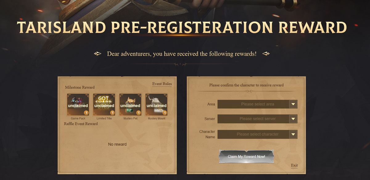 Tarisland Pre-Registration Open: Grab Exclusive Rewards!