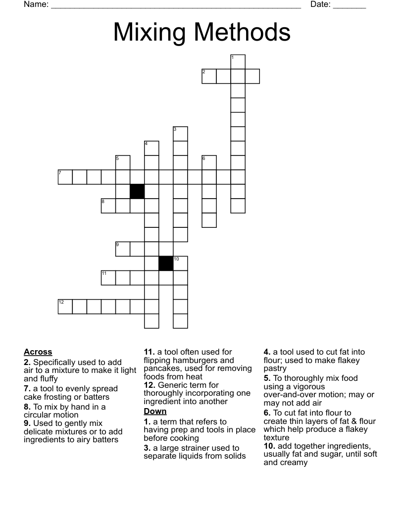 Crossword Clue Mixes Thoroughly: Best Answers and Ideas!